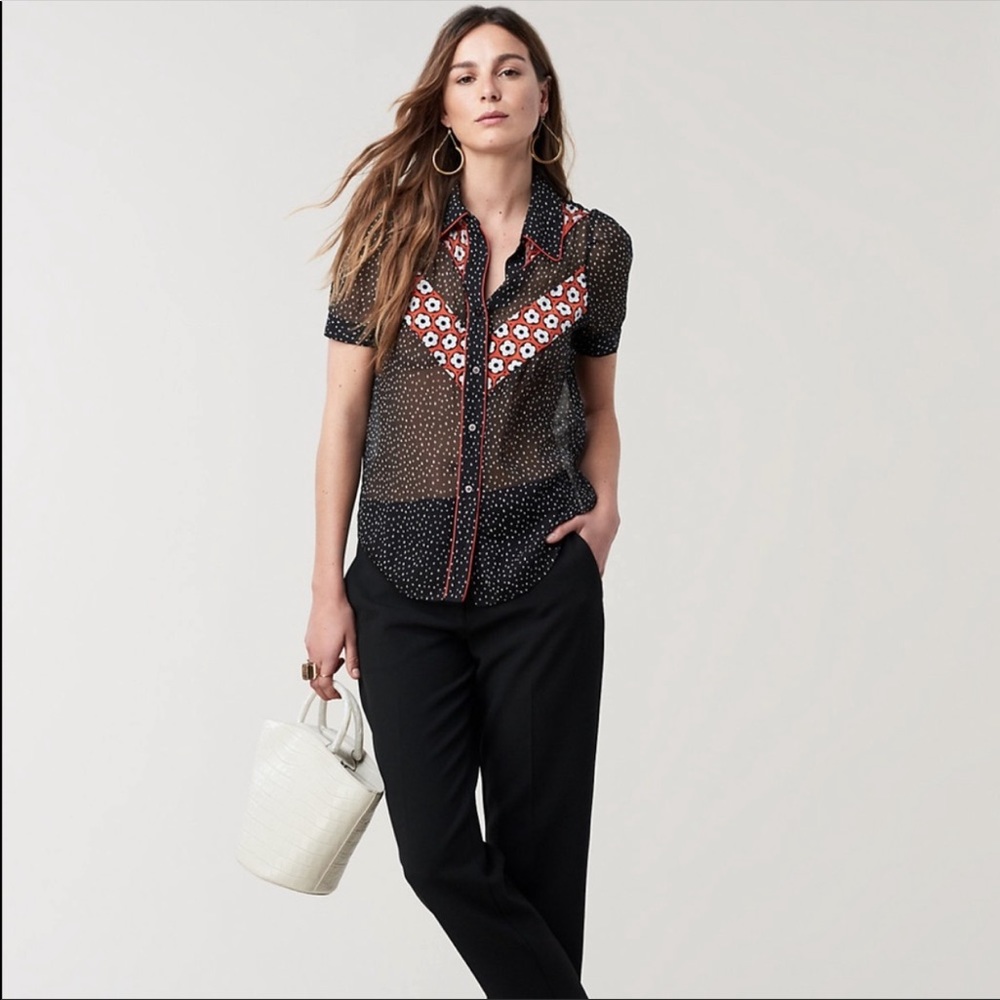 DVF sheer silk blouse